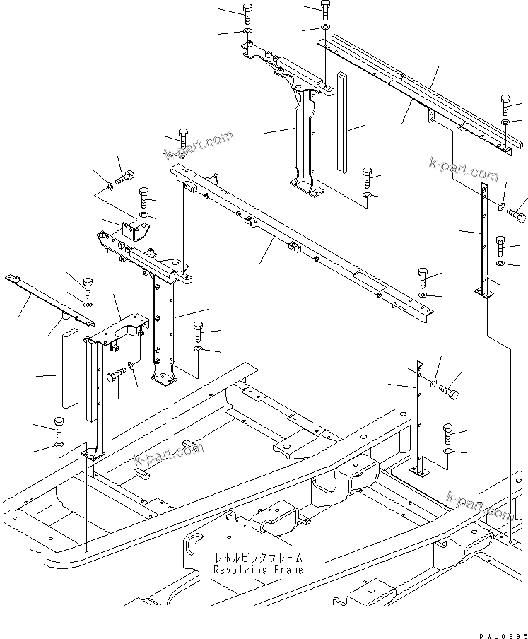 Komatsu parts book diagram for PC300-6Z S/N 30001-UP (Custom Spec.): FRAME (MACHINE CAB) (COLD WEATHER A SPEC.)(#33001-)