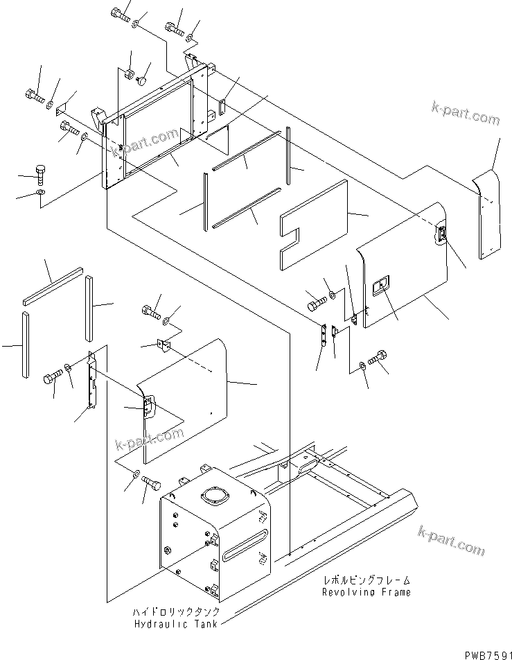 Komatsu parts book diagram for PC300-6Z S/N 30001-UP (Custom Spec.): LEFT SIDE DOOR (MACHINE CAB)(#33001-33465)