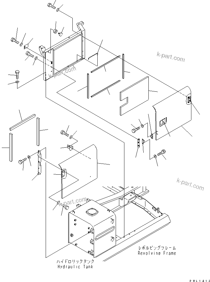 Komatsu parts book diagram for PC300-6Z S/N 30001-UP (Custom Spec.): LEFT SIDE DOOR (MACHINE CAB)(#32250-)