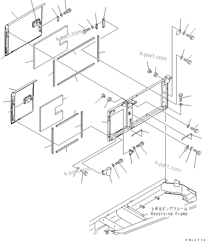 Komatsu parts book diagram for PC300-6Z S/N 30001-UP (Custom Spec.): RIGHT SIDE DOOR (MACHINE CAB)(#33466-)