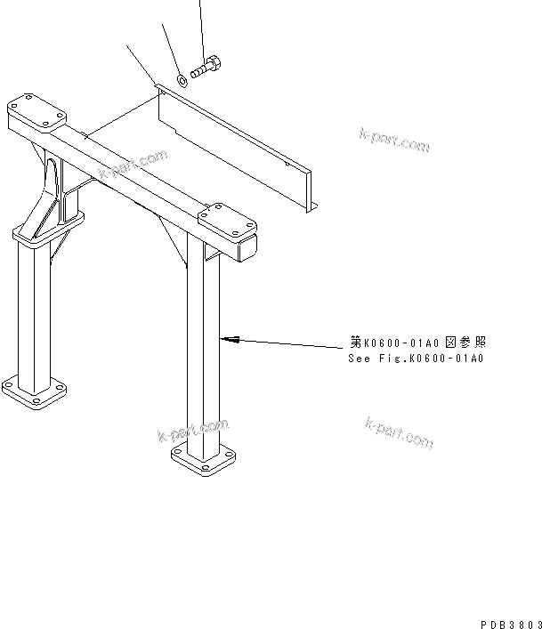 Komatsu parts book diagram for PC300-6Z S/N 30001-UP (Custom Spec.): PARTITION (CAB REAR) (F.O.P.S.)(#30203-)