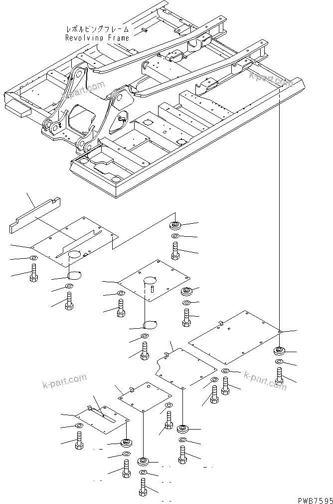 Komatsu parts book diagram for PC300-6Z S/N 30001-UP (Custom Spec.): UNDER COVER (REVOLVING FRAME)(#33001-33465)