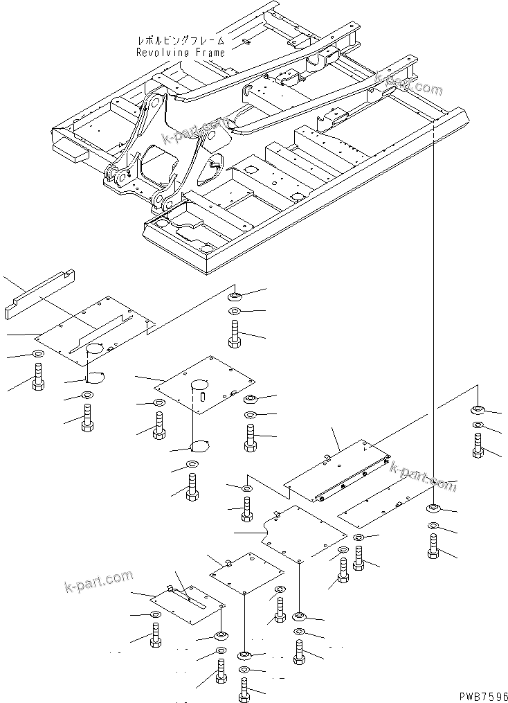Komatsu parts book diagram for PC300-6Z S/N 30001-UP (Custom Spec.): UNDER COVER (HEAVY DUTY) (REVOLVING FRAME)(#33001-)