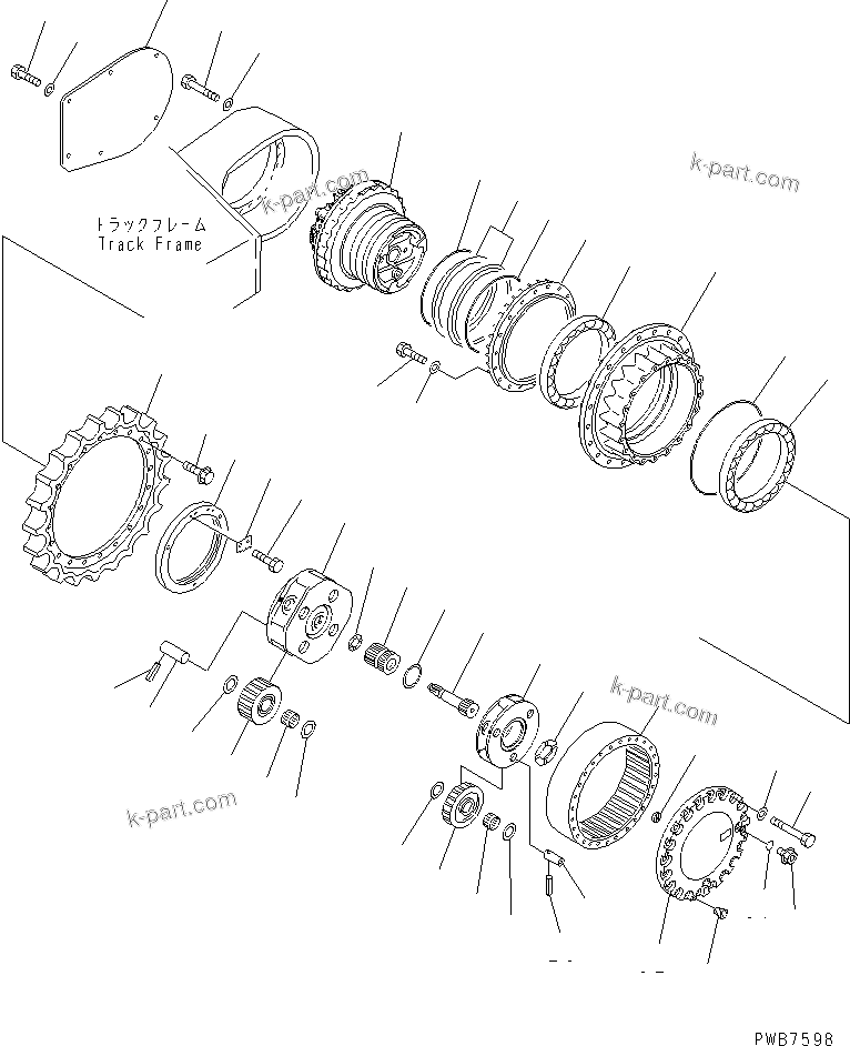Komatsu parts book diagram for PC300-6Z S/N 30001-UP (Custom Spec.): FINAL DRIVE(#33001-)