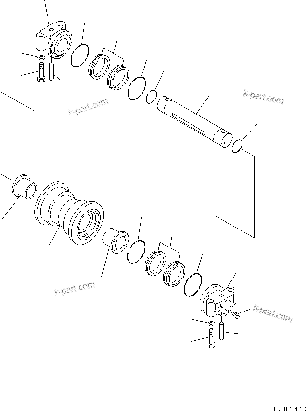 Komatsu parts book diagram for PC300-6Z S/N 30001-UP (Custom Spec.): TRACK ROLLER(#30001-34267)