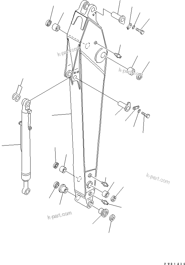 Komatsu parts book diagram for PC300-6Z S/N 30001-UP (Custom Spec.): ARM (3.2M) (HEAVY DUTY) (ARM AND BUCKET CYLINDER)