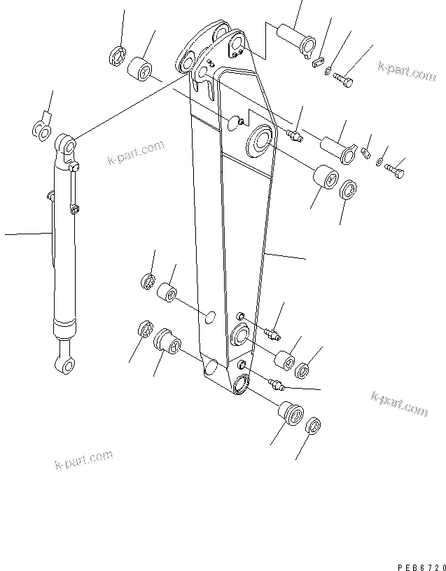 Komatsu parts book diagram for PC300-6Z S/N 30001-UP (Custom Spec.): ARM (2.2M) (ARM AND BUCKET CYLINDER)(#30001-31328)