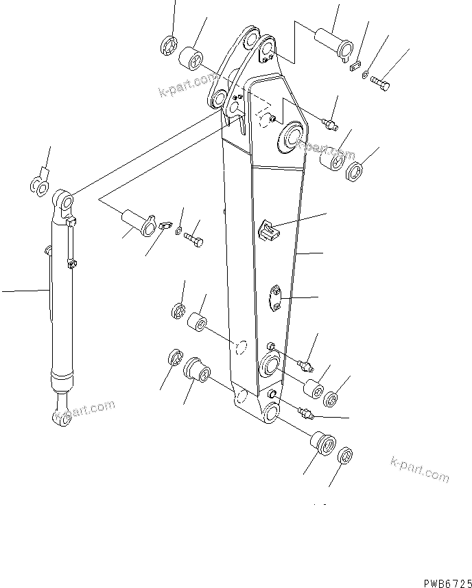 Komatsu parts book diagram for PC300-6Z S/N 30001-UP (Custom Spec.): ARM (2.55M) (ARM AND BUCKET CYLINDER)