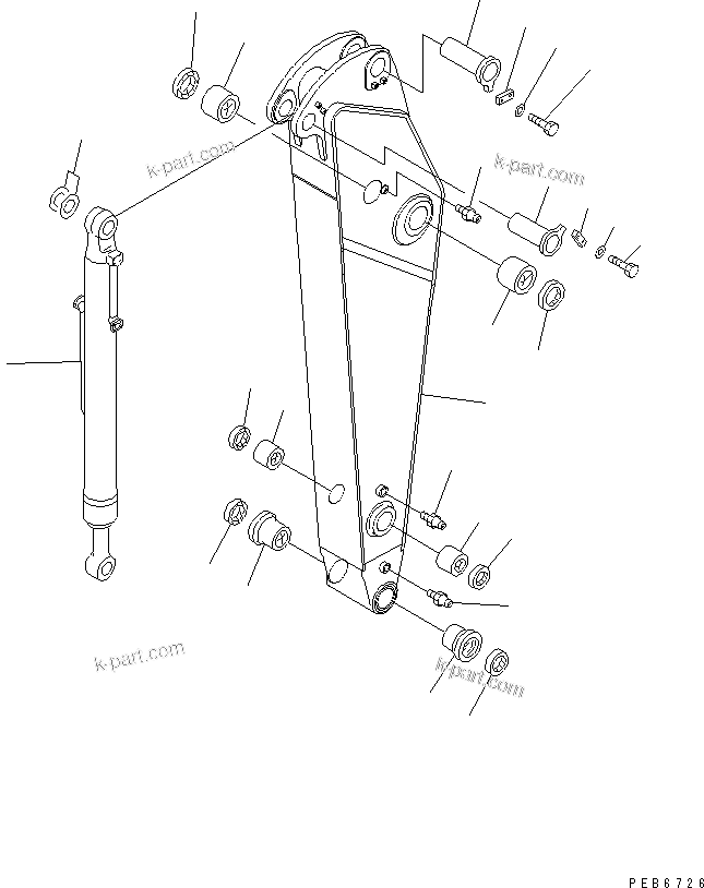 Komatsu parts book diagram for PC300-6Z S/N 30001-UP (Custom Spec.): ARM (2.2M) (ARM AND BUCKET CYLINDER)