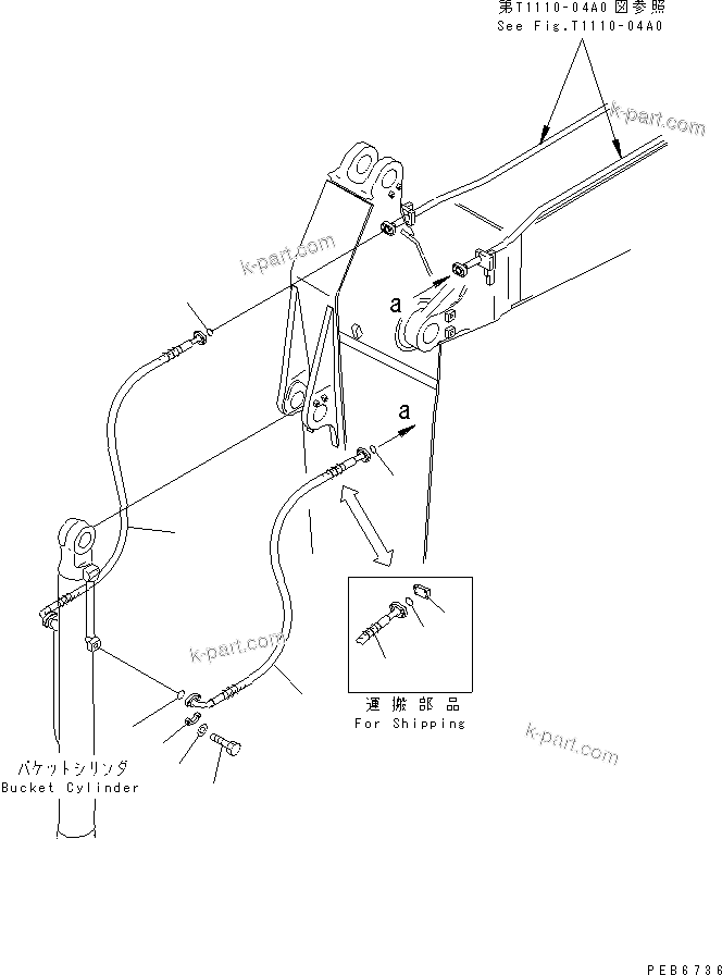 Komatsu parts book diagram for PC300-6Z S/N 30001-UP (Custom Spec.): ARM (3.2M) (2.55M) (2.2M) (BUCKET CYLINDER HOSE)