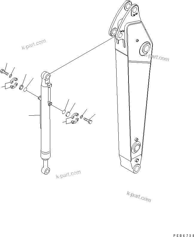 Komatsu parts book diagram for PC300-6Z S/N 30001-UP (Custom Spec.): BUCKET CYLINDER