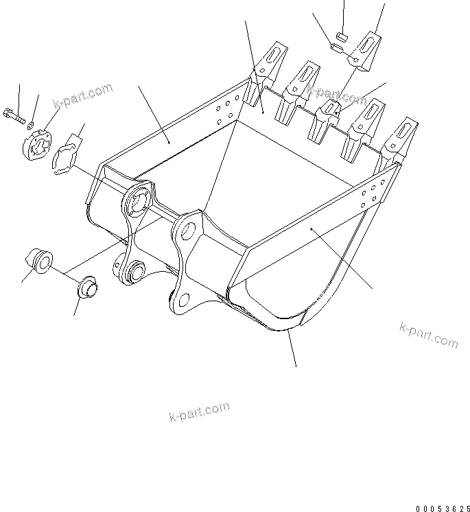 Komatsu parts book diagram for PC300-6Z S/N 30001-UP (Custom Spec.): BUCKET ? 1.2M3 ? 1340MM (VERTICAL PIN TYPE) (WITH ADJUSTING)(#34268-)