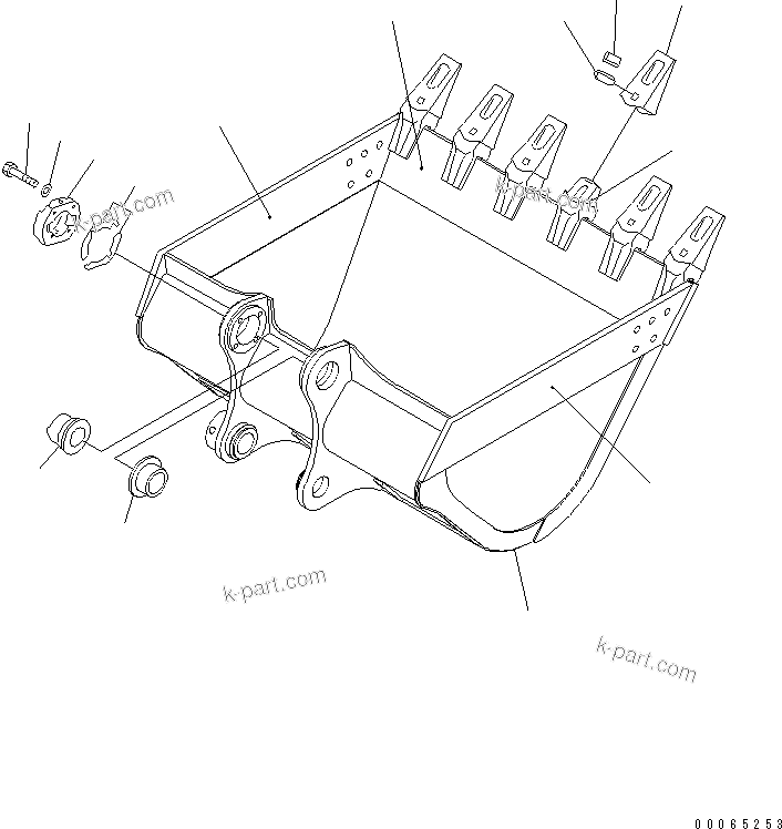 Komatsu parts book diagram for PC300-6Z S/N 30001-UP (Custom Spec.): BUCKET ? 1.4M3 ? 1515MM (VERTICAL PIN TYPE) (WITH ADJUSTING)(#34268-)