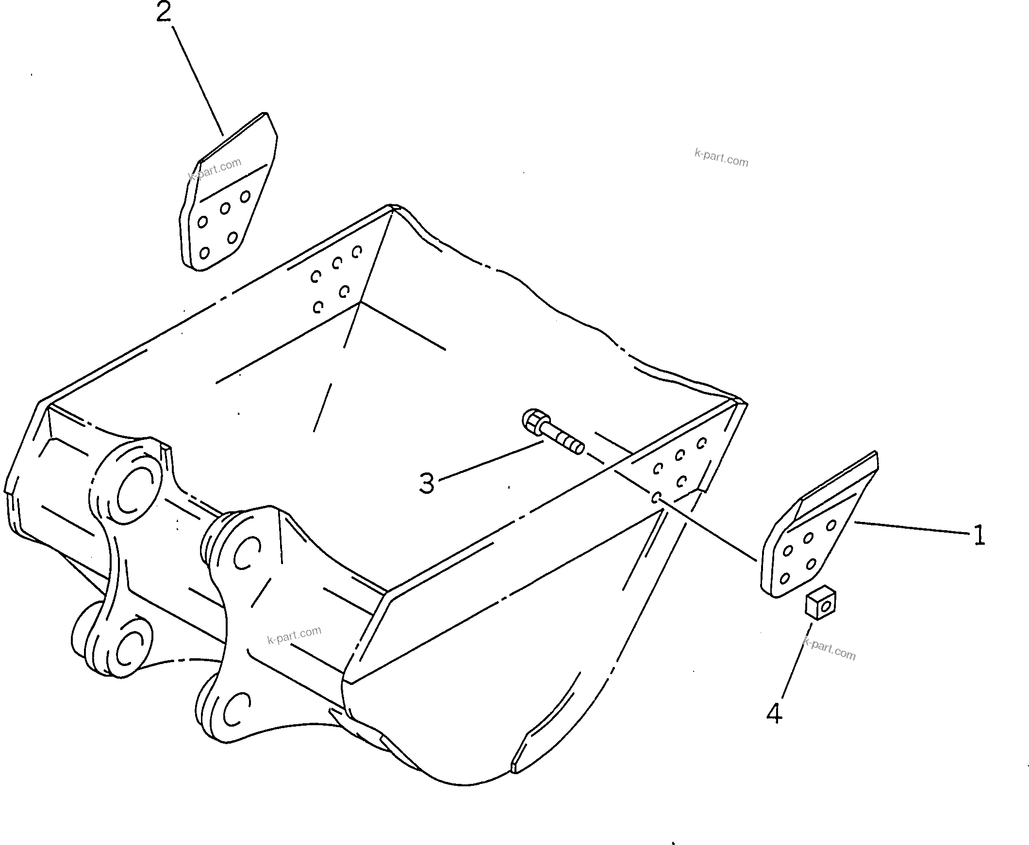 Komatsu parts book diagram for PC300-6Z S/N 30001-UP (Custom Spec.): SIDE CUTTER (FOR HEAVY DUTY BUCKET)