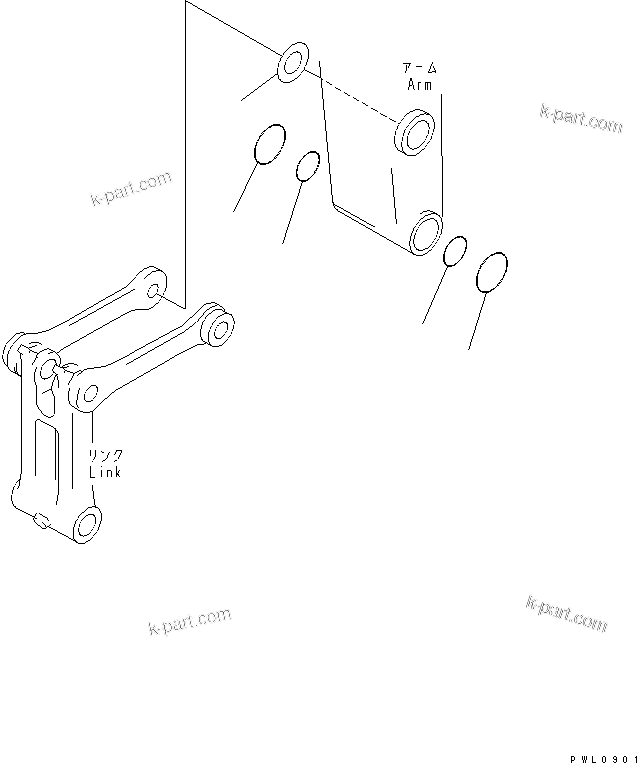 Komatsu parts book diagram for PC300-6Z S/N 30001-UP (Custom Spec.): SPACER(#33001-)