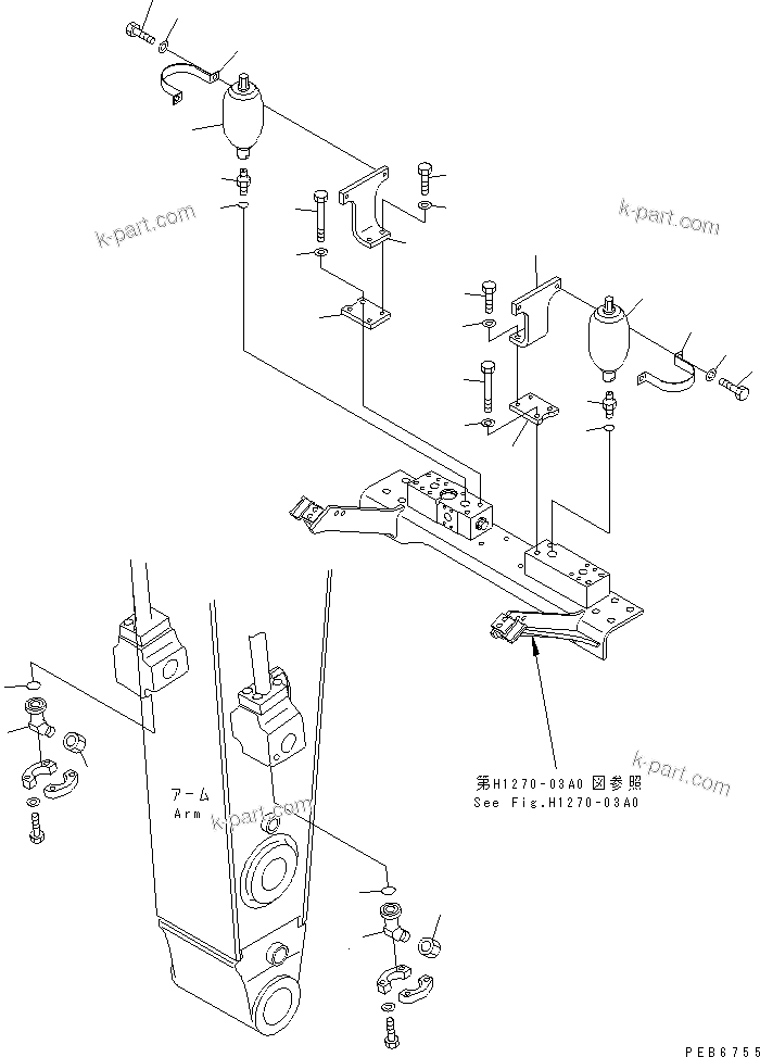 Komatsu parts book diagram for PC300-6Z S/N 30001-UP (Custom Spec.): BREAKER ADAPTER (FOR NIPPON PNEUMATIC)
