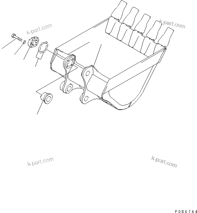 Komatsu parts book diagram for PC300-6Z S/N 30001-UP (Custom Spec.): BUCKET LESS PARTS(#30221-)