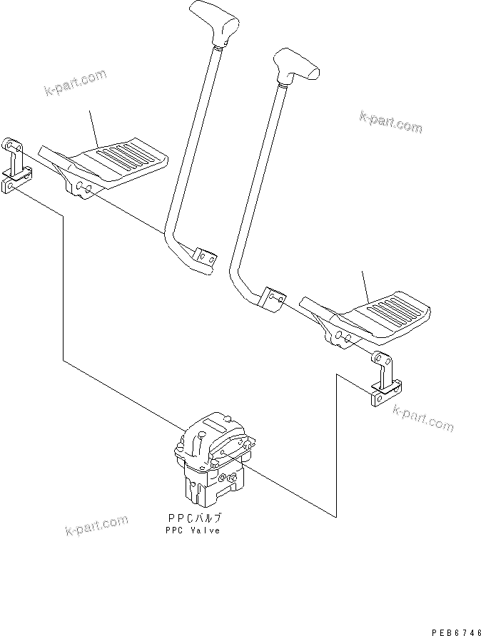 Komatsu parts book diagram for PC300-6Z S/N 30001-UP (Custom Spec.): PEDAL(#31152-)