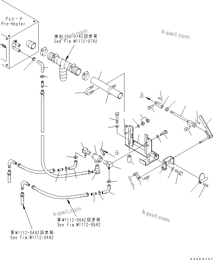 Komatsu parts book diagram for PC300-6Z S/N 30001-UP (Custom Spec.): PRE-HEATER (VALVE) (CAB HEATER) (1/2)(#34233-)
