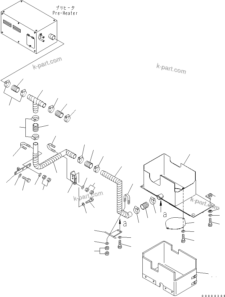 Komatsu parts book diagram for PC300-6Z S/N 30001-UP (Custom Spec.): PRE-HEATER (DUCT) (CAB HEATER)(#34233-)