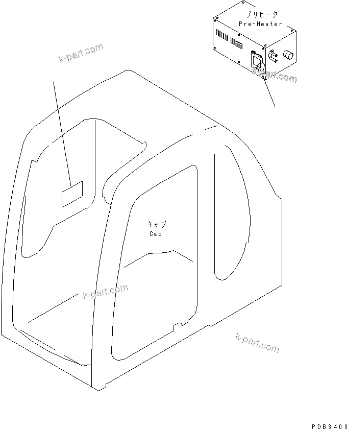 Komatsu parts book diagram for PC300-6Z S/N 30001-UP (Custom Spec.): PRE-HEATER (HEATER DECAL)(#30139-)