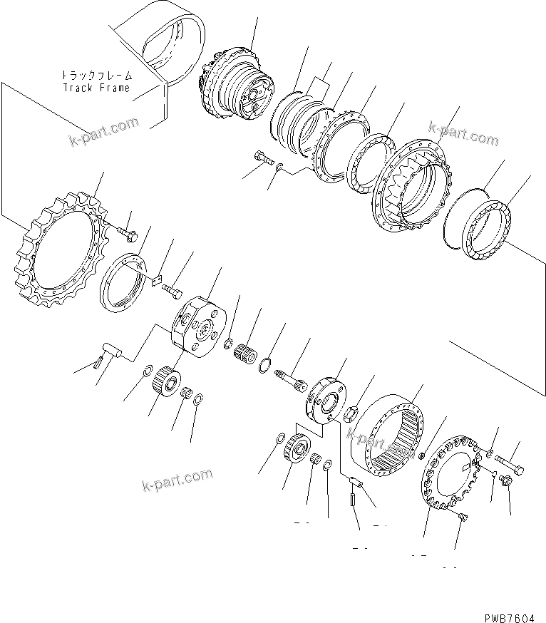 Komatsu parts book diagram for PC300-6Z S/N 30001-UP (Custom Spec.): FINAL DRIVE ASS'Y (FOR SERVICE PARTS)(#33001-)