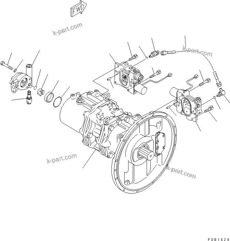 Komatsu parts book diagram for PC300-6Z S/N 30001-UP (Custom Spec.): MAIN PUMP (1/9)(#30001-32999)