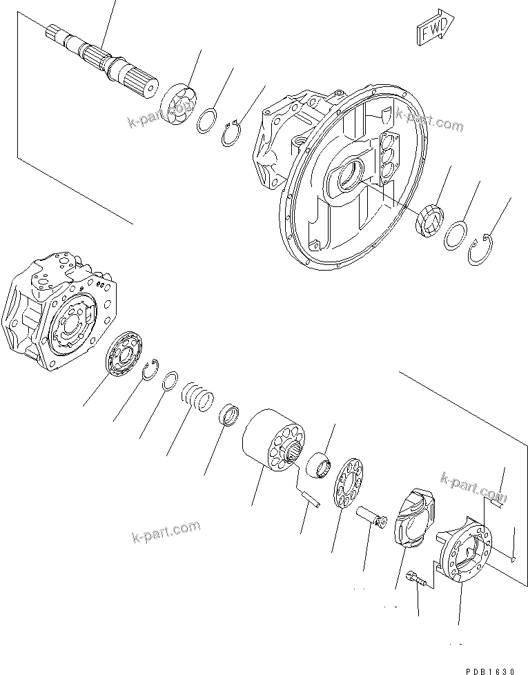Komatsu parts book diagram for PC300-6Z S/N 30001-UP (Custom Spec.): MAIN PUMP (3/9)(#30001-32999)