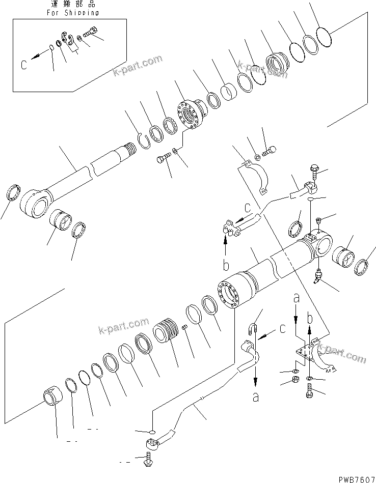 Komatsu parts book diagram for PC300-6Z S/N 30001-UP (Custom Spec.): B00M CYLINDER(#33001-)