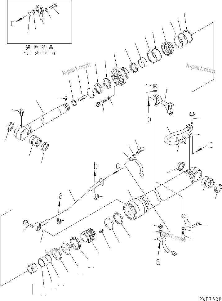Komatsu parts book diagram for PC300-6Z S/N 30001-UP (Custom Spec.): ARM CYLINDER(#33001-)