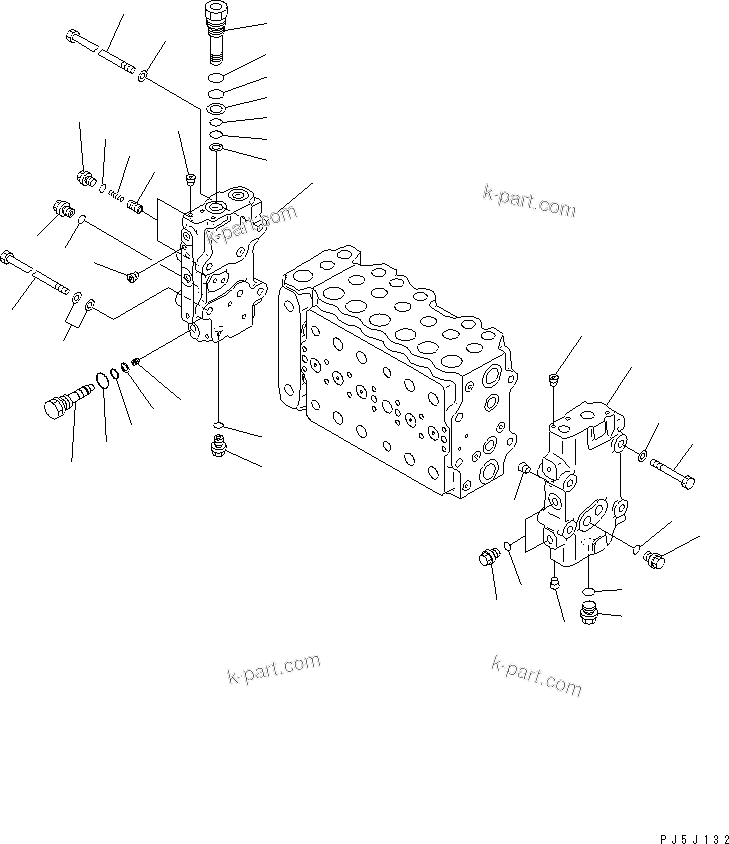 Komatsu parts book diagram for PC300-6Z S/N 30001-UP (Custom Spec.): MAIN VALVE (1-ACTUATOR) (4/12)(#30139-32999)