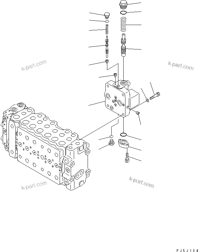 Komatsu parts book diagram for PC300-6Z S/N 30001-UP (Custom Spec.): MAIN VALVE (1-ACTUATOR) (10/12)(#30139-)