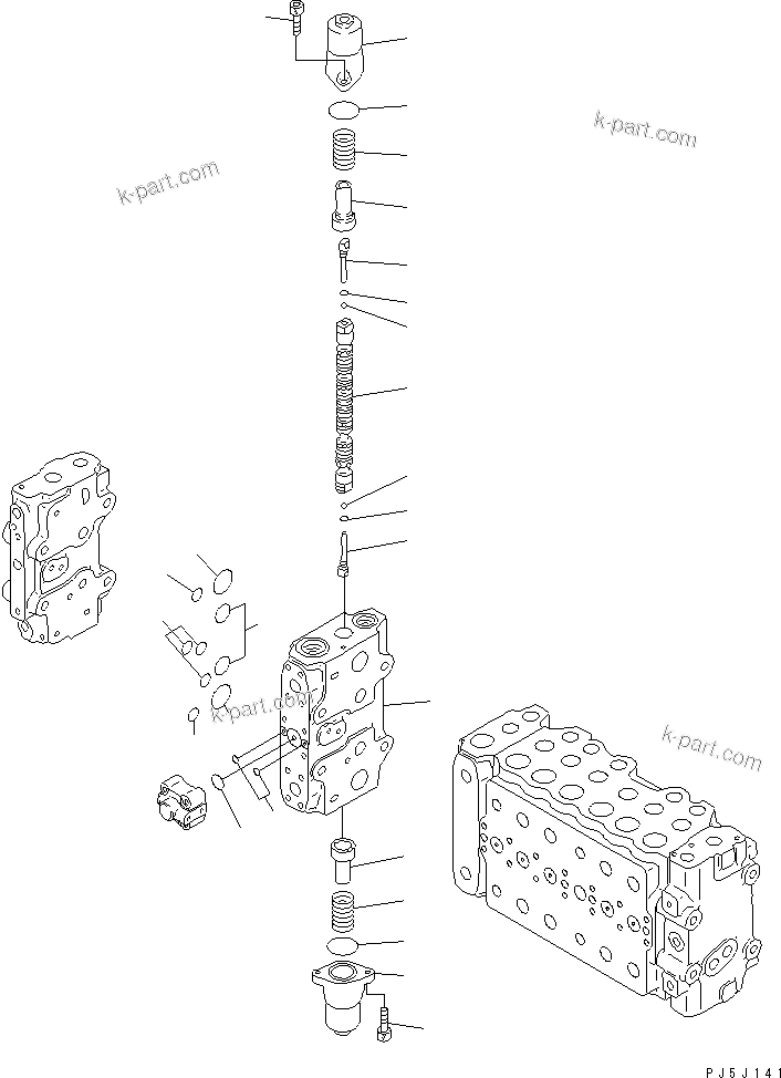 Komatsu parts book diagram for PC300-6Z S/N 30001-UP (Custom Spec.): MAIN VALVE (2-ACTUATOR) (13/15)(#30139-)