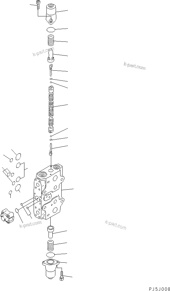 Komatsu parts book diagram for PC300-6Z S/N 30001-UP (Custom Spec.): SERVICE VALVE (1/3)