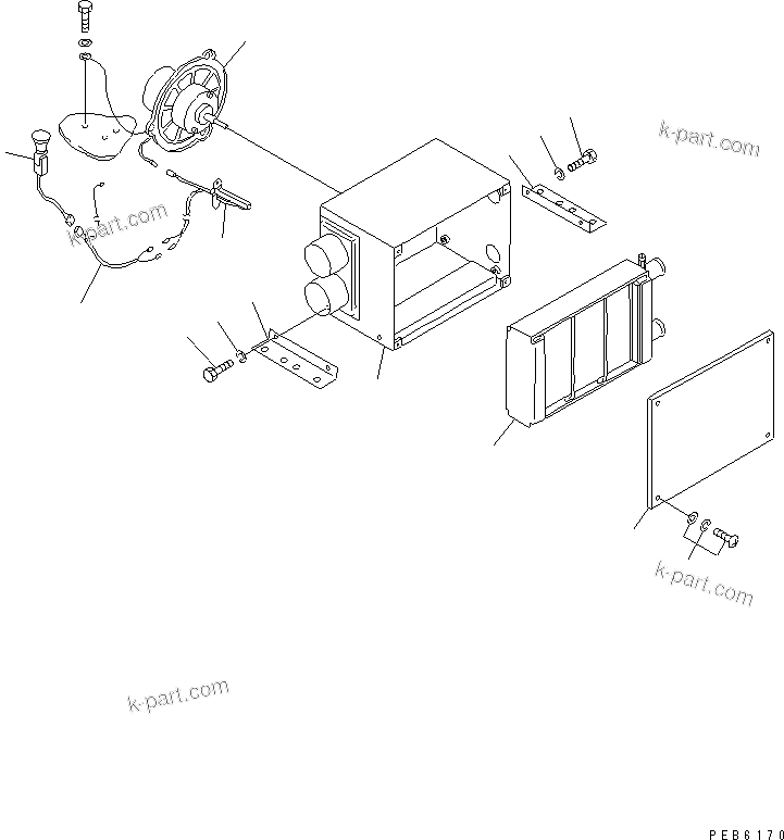 Komatsu parts book diagram for PC300-6Z S/N 30001-UP (Custom Spec.): HEATER ASS'Y (CAB HEATER)(#32433-)