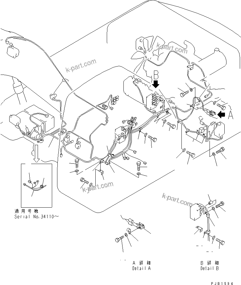 Komatsu parts book diagram for PC300-6 S/N 30001-UP: WIRING (MAIN HARNESS)