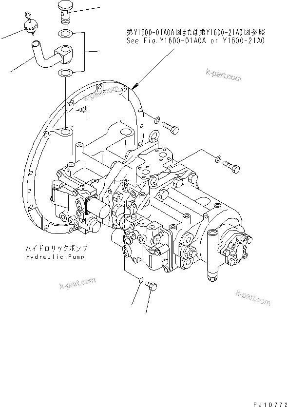 Komatsu parts book diagram for PC300-6 S/N 30001-UP: MAIN PUMP (CONNECTING PARTS)(#34128-)