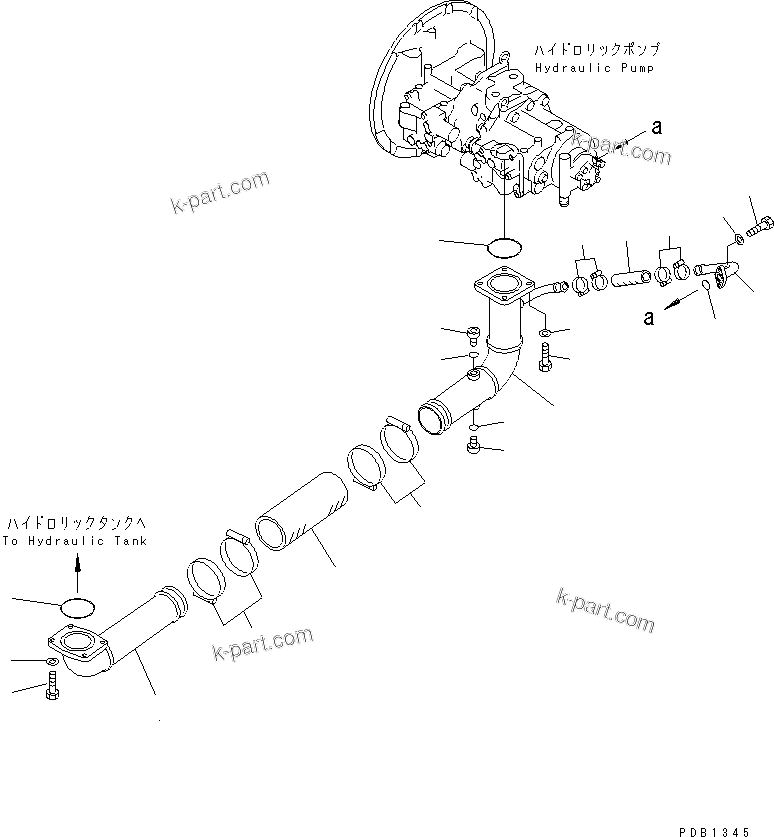 Komatsu parts book diagram for PC300-6 S/N 30001-UP: SUCTION LINE(#30001-32999)