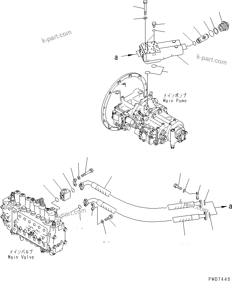Komatsu parts book diagram for PC300-6 S/N 30001-UP: DELIVERY LINE (BLOCK) (WITH INLINES FILTER)(#33001-33465)