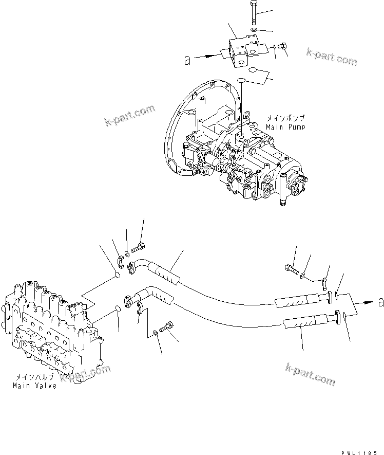Komatsu parts book diagram for PC300-6 S/N 30001-UP: DELIVERY LINE (WITHOUT INLINES FILTER)(#33466-)