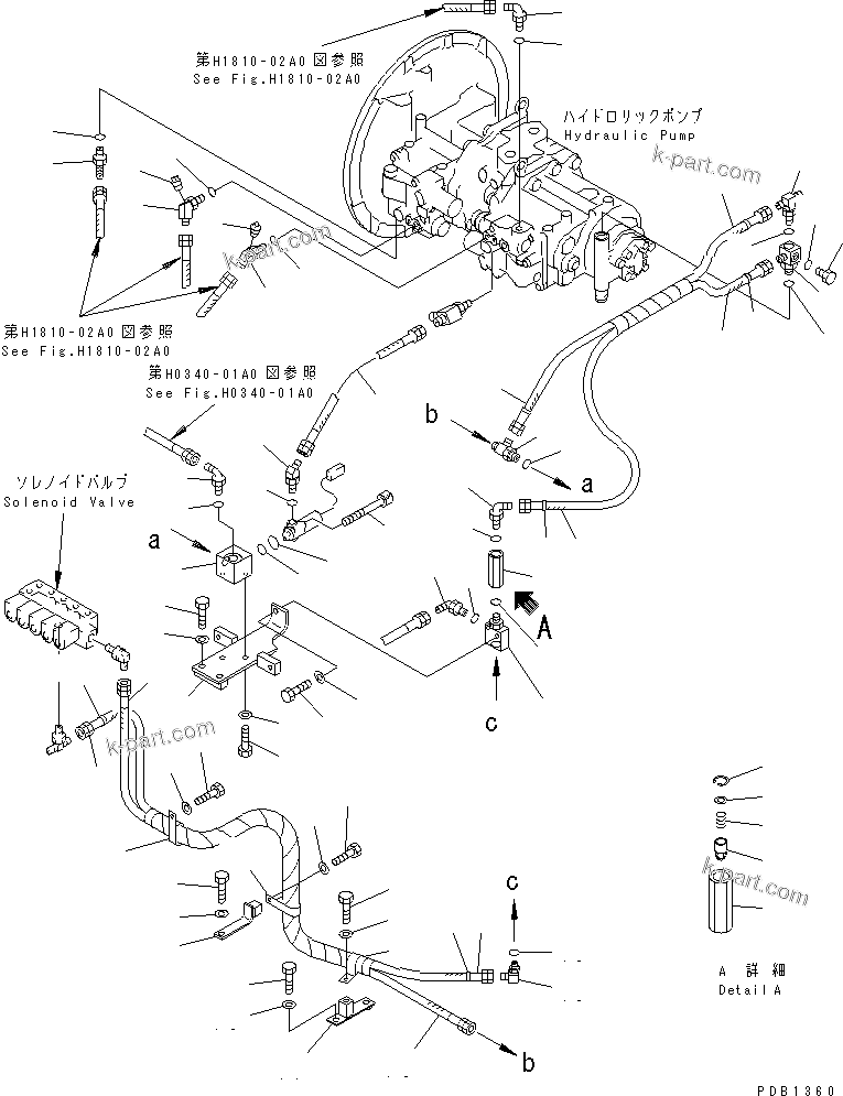 Komatsu parts book diagram for PC300-6 S/N 30001-UP: LS LINE (GEAR PUMP LINE AND EPC VALVE) (COLD WEATHER B SPEC.)(#30001-32999)