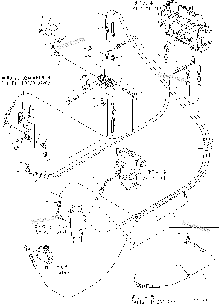 Komatsu parts book diagram for PC300-6 S/N 30001-UP: SOLENOID VALVE(#33001-33465)