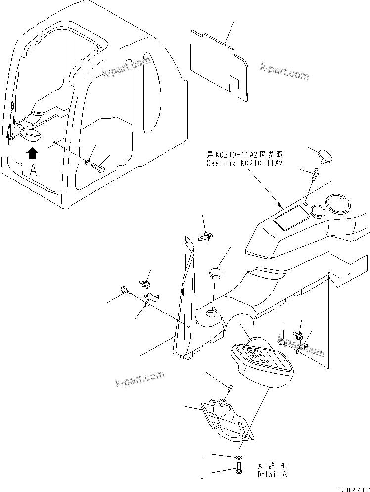 Komatsu parts book diagram for PC300-6 S/N 30001-UP: OPERATOR'S CAB (PANEL COVER AND MONITOR SYSTEM) (WITH HEATER)(#30001-32999)