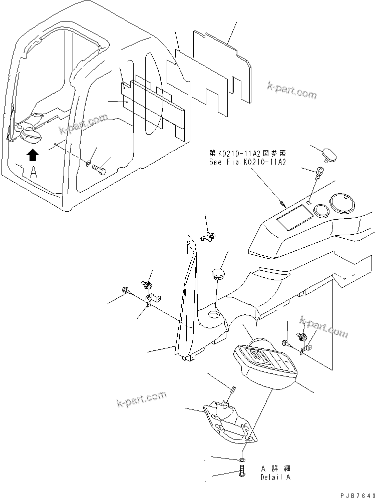 Komatsu parts book diagram for PC300-6 S/N 30001-UP: OPERATOR'S CAB (PANEL COVER AND MONITOR SYSTEM) (WITH HEATER)(#33001-)