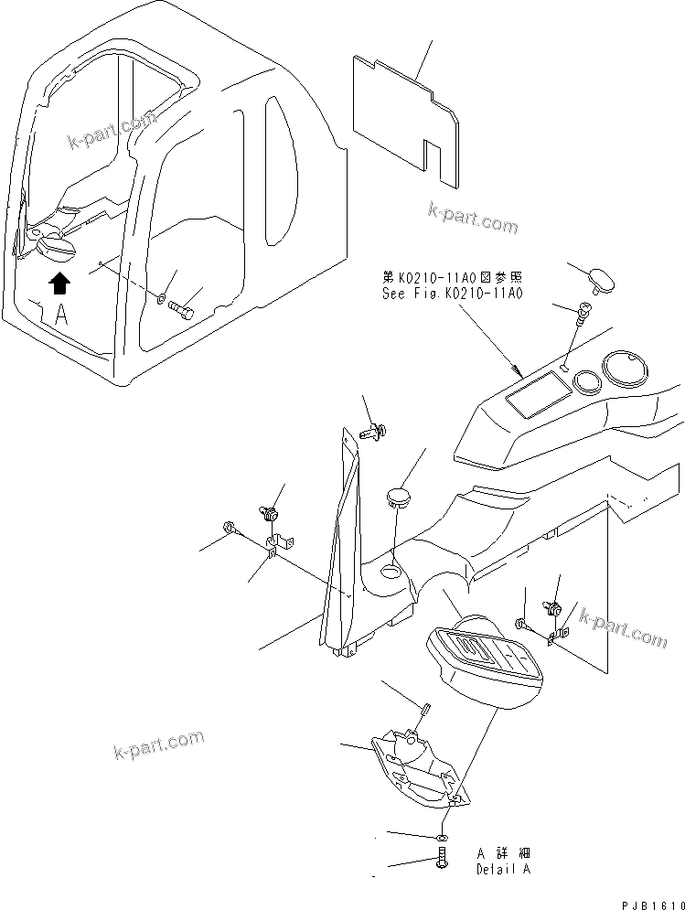 Komatsu parts book diagram for PC300-6 S/N 30001-UP: OPERATOR'S CAB (PANEL COVER AND MONITOR SYSTEM)(#30001-32999)