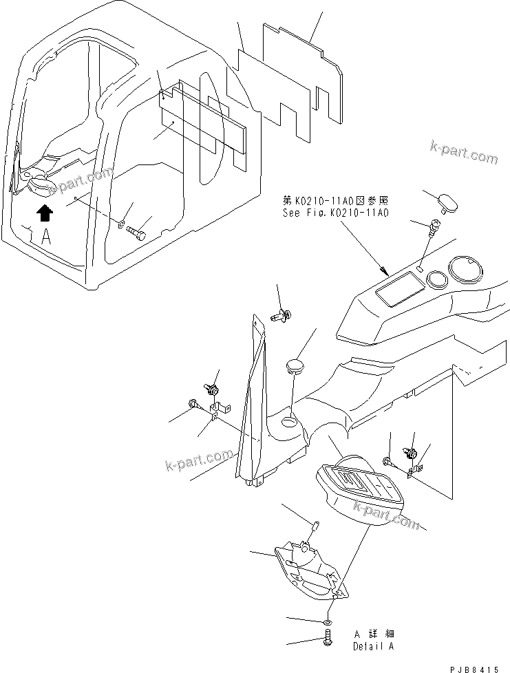 Komatsu parts book diagram for PC300-6 S/N 30001-UP: OPERATOR'S CAB (PANEL COVER AND MONITOR SYSTEM)(#33001-)