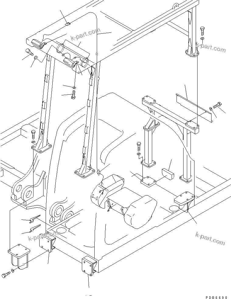 Komatsu parts book diagram for PC300-6 S/N 30001-UP: F.O.P.S (KIT)(#30001-32999)