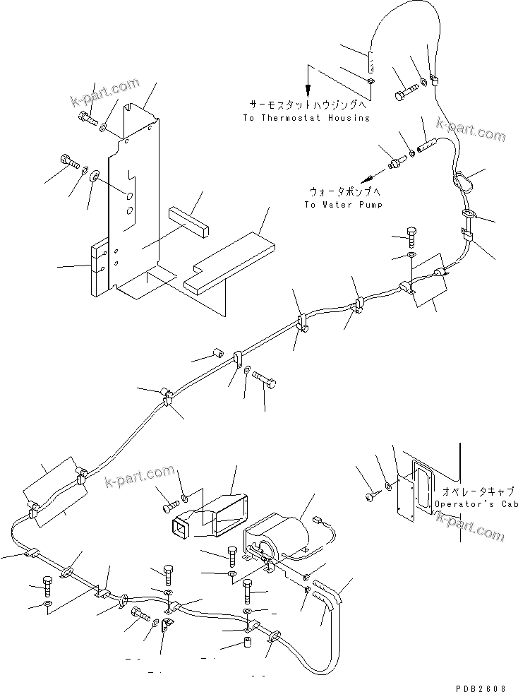 Komatsu parts book diagram for PC300-6 S/N 30001-UP: CAR HEATER (LARGE CAPACITY) (3300 KCAL)(#30001-30637)