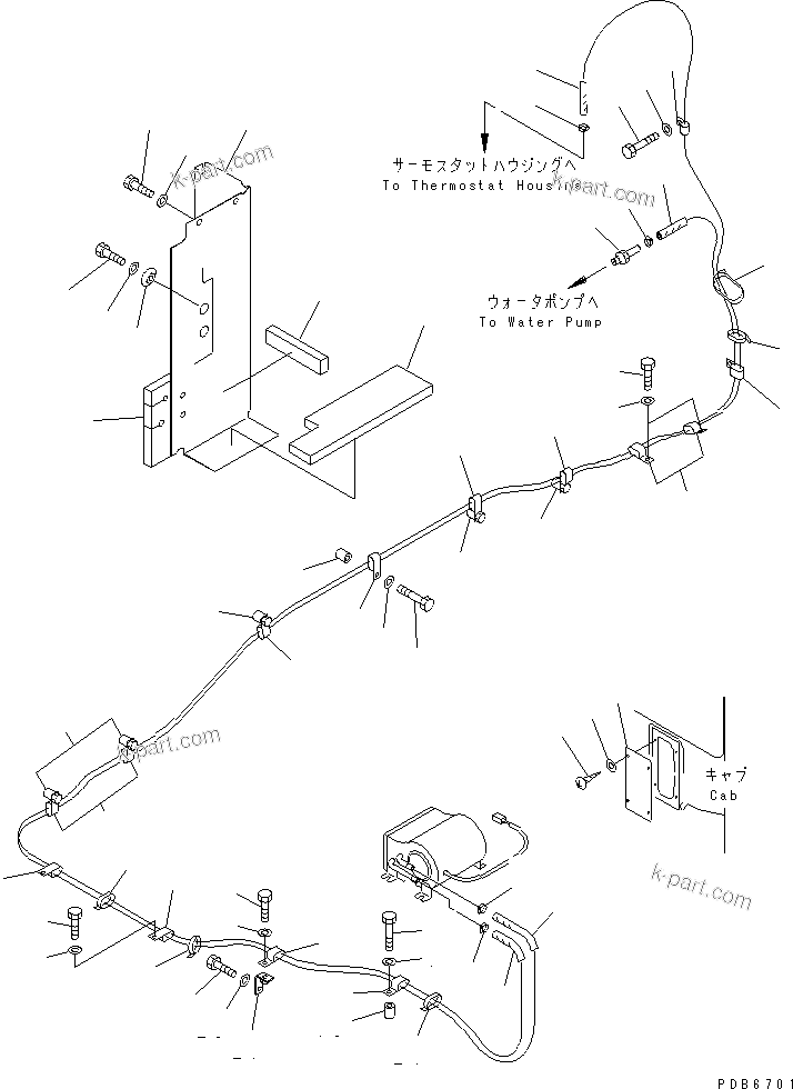 Komatsu parts book diagram for PC300-6 S/N 30001-UP: CAR HEATER (2000 KCAL)(#30638-32999)