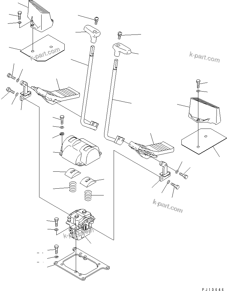 Komatsu parts book diagram for PC300-6 S/N 30001-UP: FLOOR FRAME (TRAVEL LEVER)(#34110-)